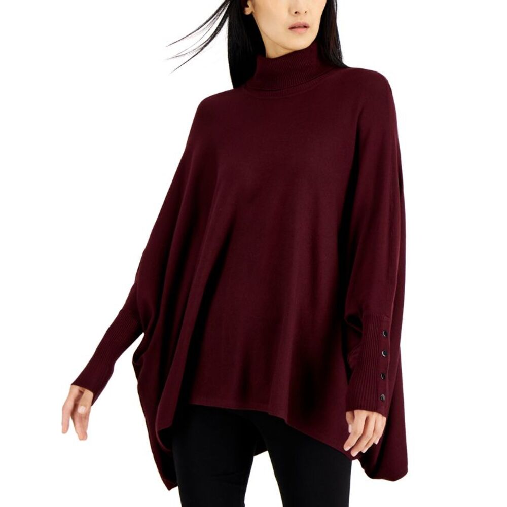 Alfani Women's Turtleneck Poncho Sweater
